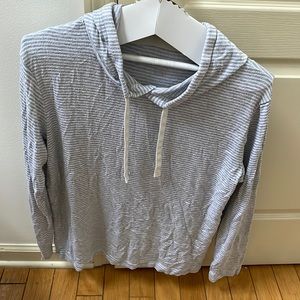 Zyia size large grey-stripe boyfriend hoodie